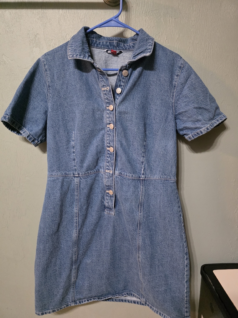 Tommy Hilfiger :Tommy Jeans Denim Button-Front Midi Dress -Large